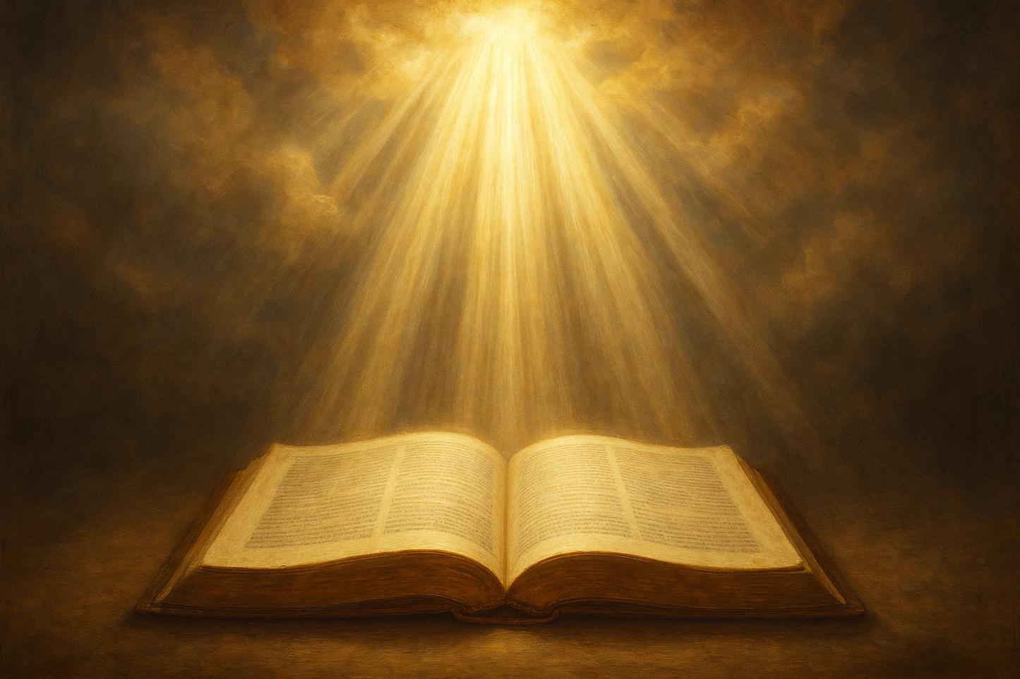 biblia abierta con rayos de luz del cielo